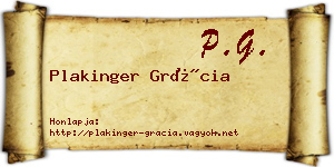 Plakinger Grácia névjegykártya